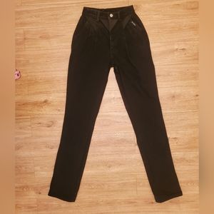 Vintage Rocky Mountain Western 90s Jeans black denim with faux leather pleats